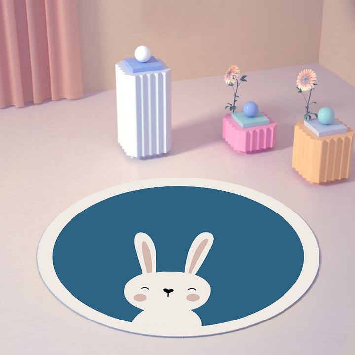 Lisslune | Relaxing Cartoon Print Rug Multi-Color Polyester Rug Non-Slip Machine Washable Easy Care Rug for Kids