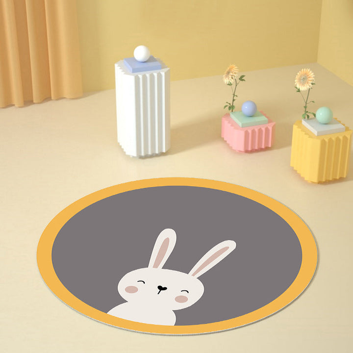 Lisslune | Relaxing Cartoon Print Rug Multicolored Polyester Rug Non-slip Machine Washable Easy Care Rug for Kids