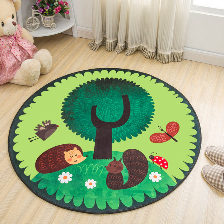 Lisslune | Calming Cartoon Rug Multicolor Cute Area Rug Polypropylene Non-Slip Machine Washable Rug for Kids