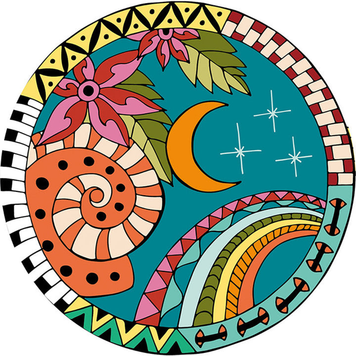 Lisslune | Calming Cartoon Rug Multicolor Cute Area Rug Polypropylene Non-Slip Machine Washable Rug for Kids