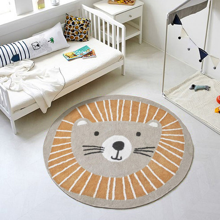 Lisslune | Classic Children's Room Rug Multicolored Cartoon Print Rug Polypropylene Washable Non-Slip Backing Rug