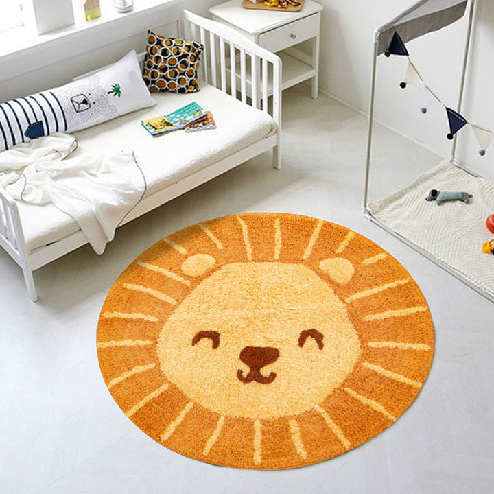 Lisslune | Classic Children's Room Rug Multicolored Cartoon Print Rug Polypropylene Washable Non-Slip Backing Rug