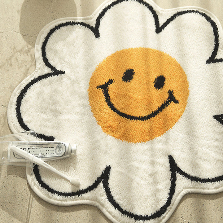 Lisslune | Irregular Shape Flower-rich Carpet Multicolored Designer Carpet Synthetic Non-slip Back Pet-friendly Carpet for Children