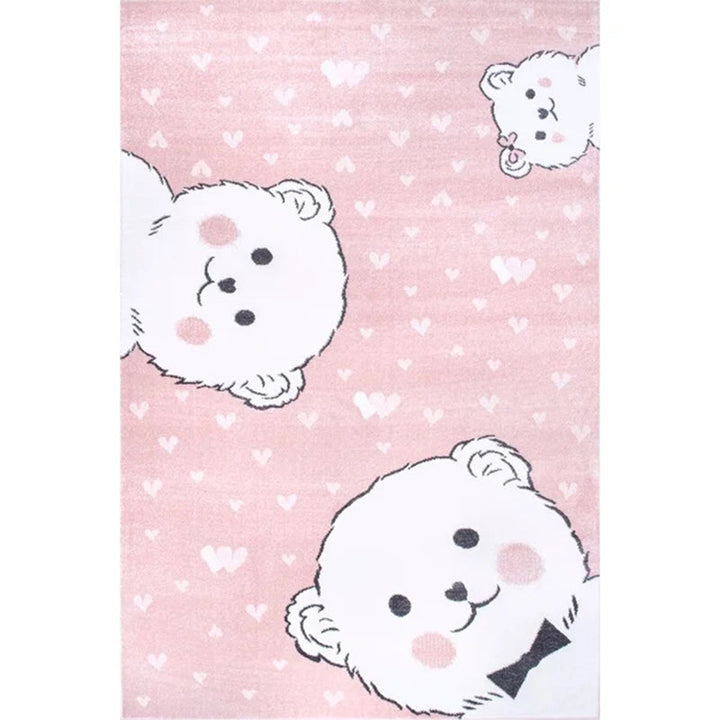 Lisslune | Funky Kids Bedroom Rug Multicolor Cartoon Area Rug Polyester Pet-Friendly Machine Washable Rug