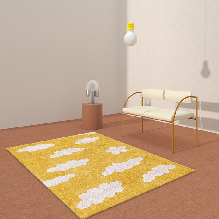 Lisslune | Lovely Cartoon Print Rug Multicolor Polyester Area Rug Non-Slip Machine Washable Rug for Bedroom