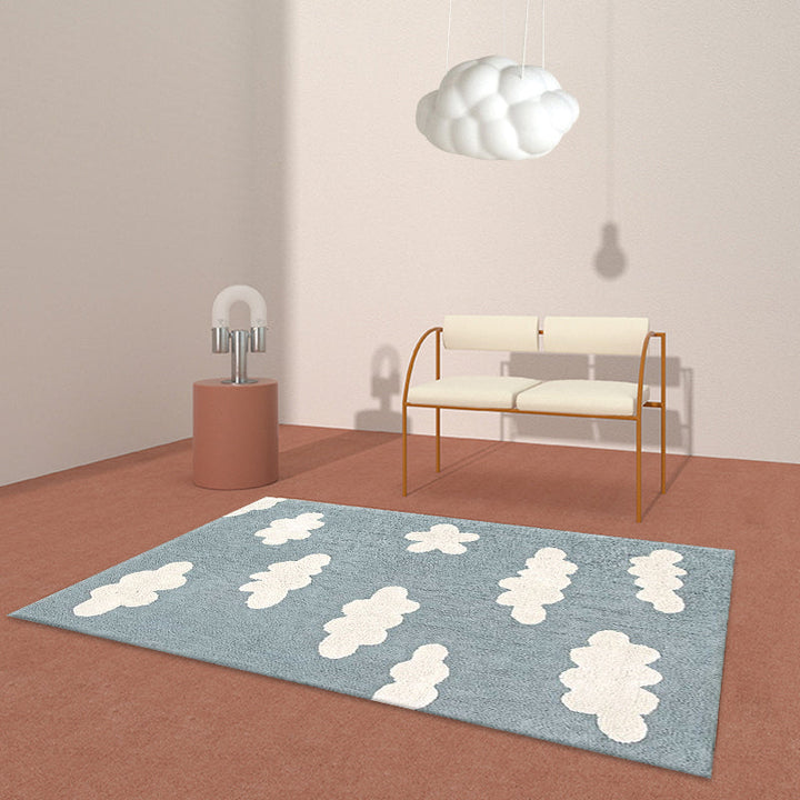Lisslune | Lovely Cartoon Print Rug Multicolor Polyester Area Rug Non-Slip Machine Washable Rug for Bedroom