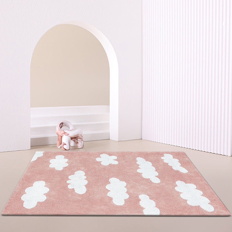 Lisslune | Lovely Cartoon Print Rug Multicolor Polyester Area Rug Non-Slip Machine Washable Rug for Bedroom