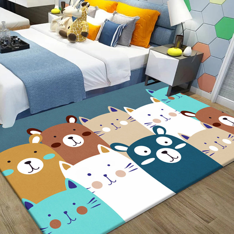 Lisslune | Beautiful Children's Room Carpet Multicolor Cartoon Pattern Area Rug Non-Slip Back Easy Care Indoor Rug