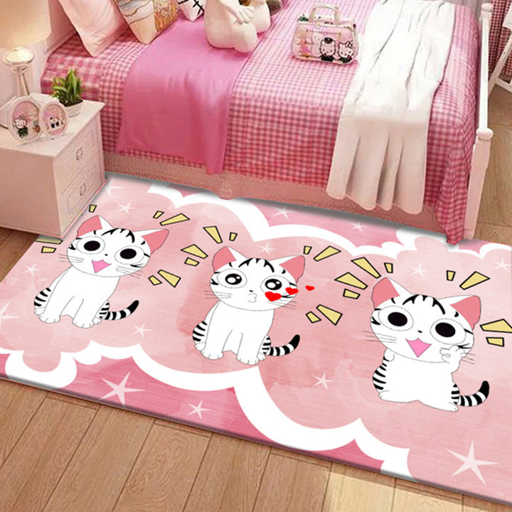 Lisslune | Beautiful Children's Room Carpet Multicolor Cartoon Pattern Area Rug Non-Slip Back Easy Care Indoor Rug