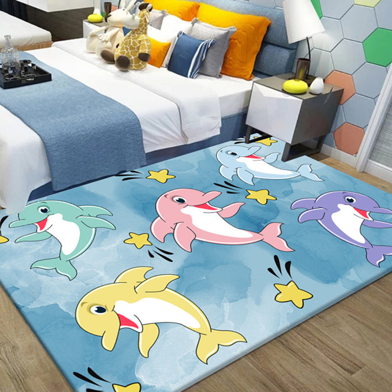 Lisslune | Beautiful Children's Room Carpet Multicolor Cartoon Pattern Area Rug Non-Slip Back Easy Care Indoor Rug
