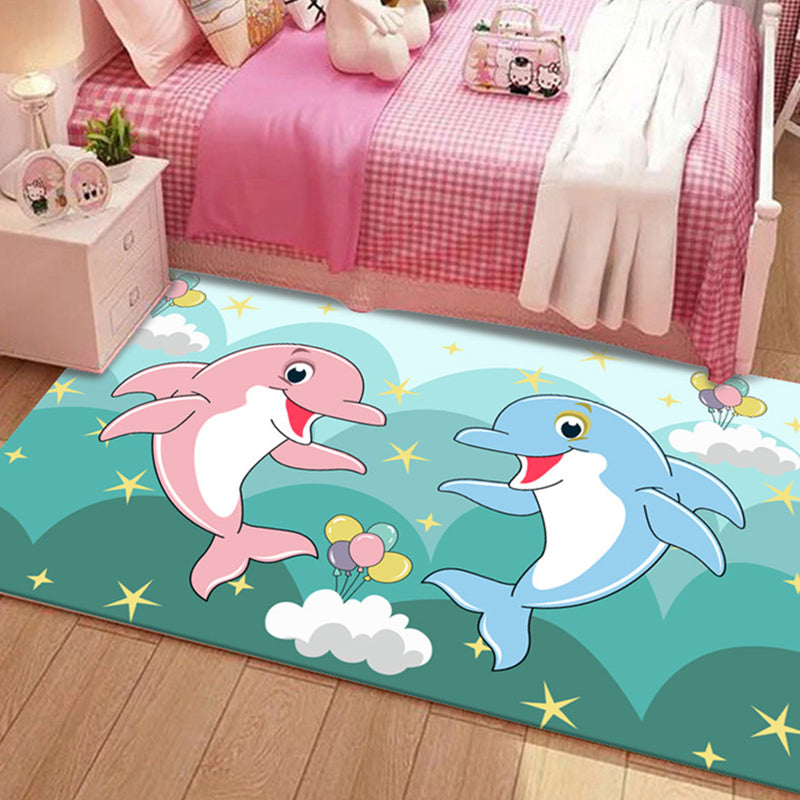 Lisslune | Beautiful Children's Room Carpet Multicolor Cartoon Pattern Area Rug Non-Slip Back Easy Care Indoor Rug