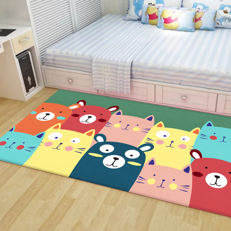 Lisslune | Beautiful Children's Room Carpet Multicolor Cartoon Pattern Area Rug Non-Slip Back Easy Care Indoor Rug