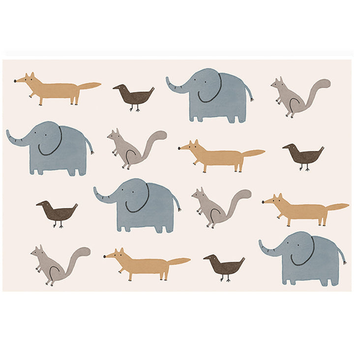 Lisslune | Lovelij Kids Room Rug Multi Color Cartoon Pattern Rug Polyester Non-Slip Stain Resistant Rug