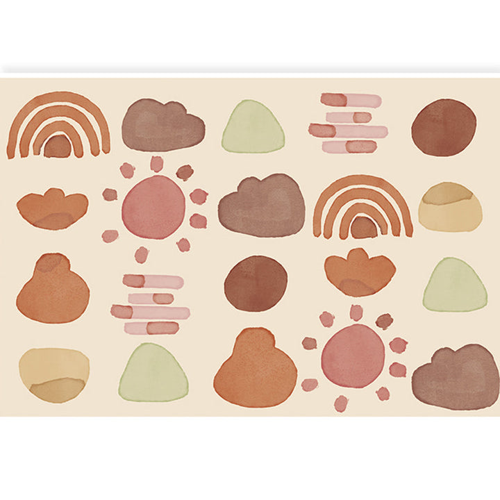 Lisslune | Lovelij Kids Room Rug Multi Color Cartoon Pattern Rug Polyester Non-slip Stain-resistant Rug