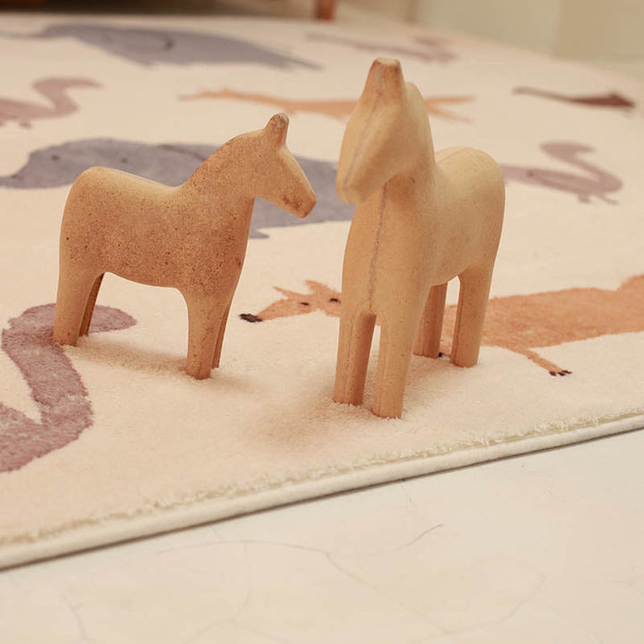 Lisslune | Lovelij Kids Room Rug Multi Color Cartoon Pattern Rug Polyester Non-Slip Stain Resistant Rug