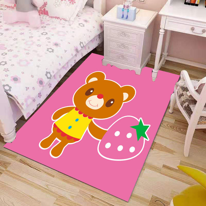 Lisslune | Beautiful Children's Rug Multicolored Cartoon Printed Area Rug Polypropylene Non-Slip Easy-Care Rug