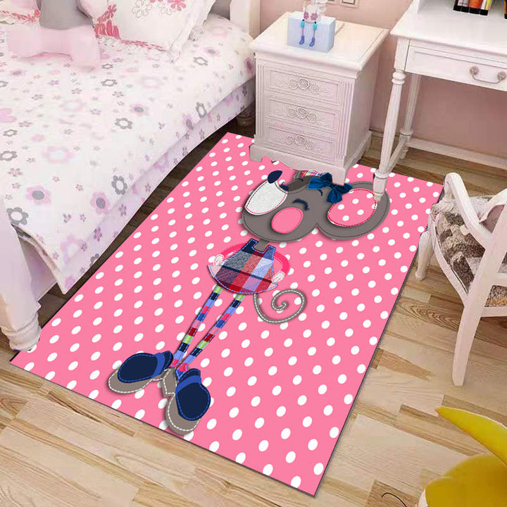 Lisslune | Beautiful Children's Rug Multicolored Cartoon Printed Area Rug Polypropylene Non-Slip Easy-Care Rug