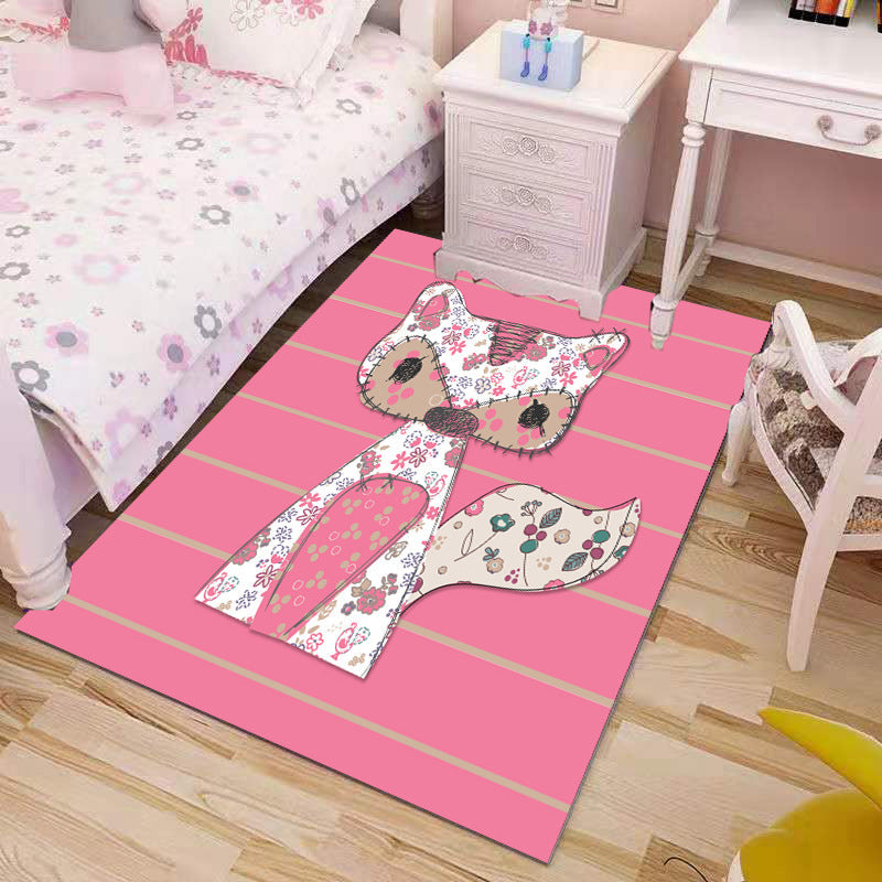 Lisslune | Beautiful Children's Rug Multicolored Cartoon Printed Area Rug Polypropylene Non-Slip Easy-Care Rug