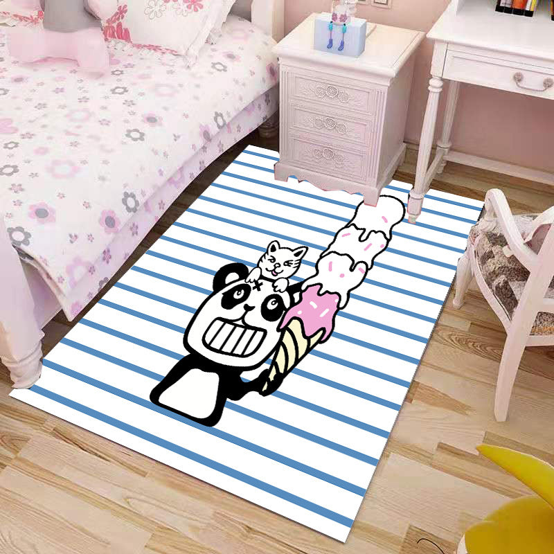 Lisslune | Beautiful Children's Rug Multicolored Cartoon Printed Area Rug Polypropylene Non-Slip Easy-Care Rug
