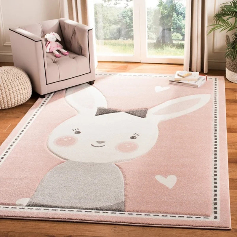 Lisslune | Lovely Children's Room Carpet Multicolor Cartoon Printed Carpet Polyester Pet-Friendly Machine Washable Indoor Carpet