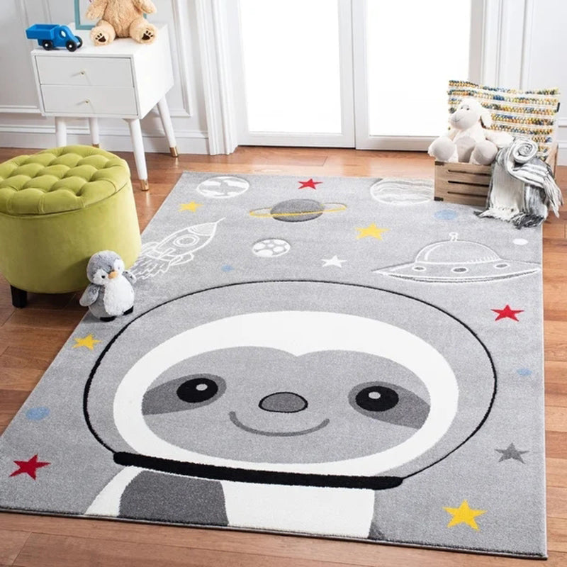 Lisslune | Lovely Children's Room Carpet Multicolor Cartoon Printed Carpet Polyester Pet-Friendly Machine Washable Indoor Carpet