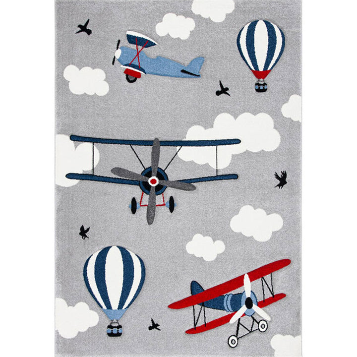 Lisslune | Lovely Children's Room Carpet Multicolor Cartoon Printed Carpet Polyester Pet-Friendly Machine Washable Indoor Carpet