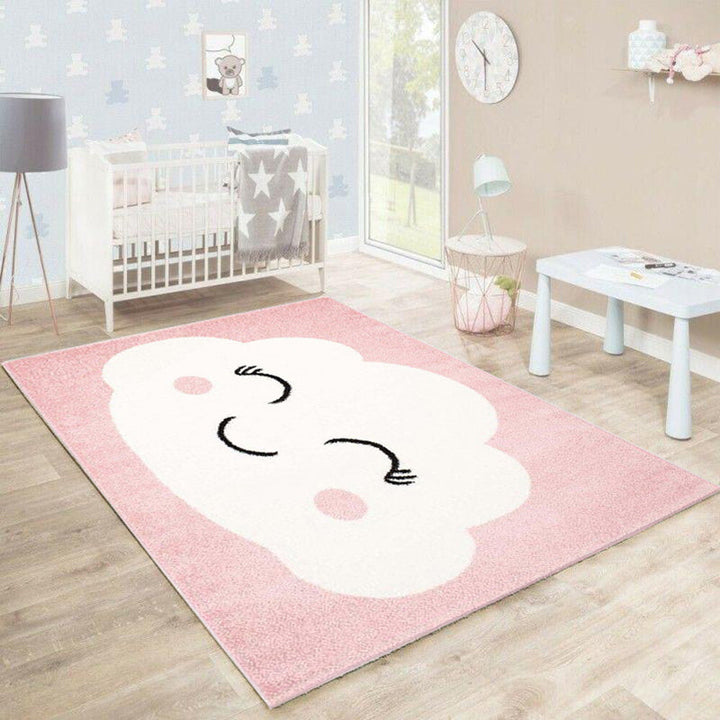 Lisslune | Casual Cartoon Print Rug Multicolored Polypropylene Rug Non-Slip Washable Easy Care Rug for Kids