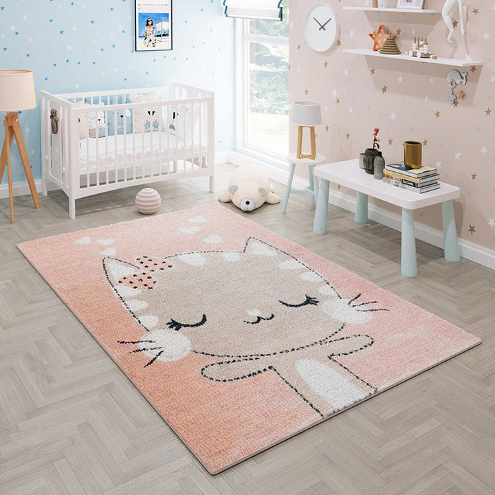 Lisslune | Casual Cartoon Print Rug Multicolored Polypropylene Rug Non-Slip Washable Easy Care Rug for Kids