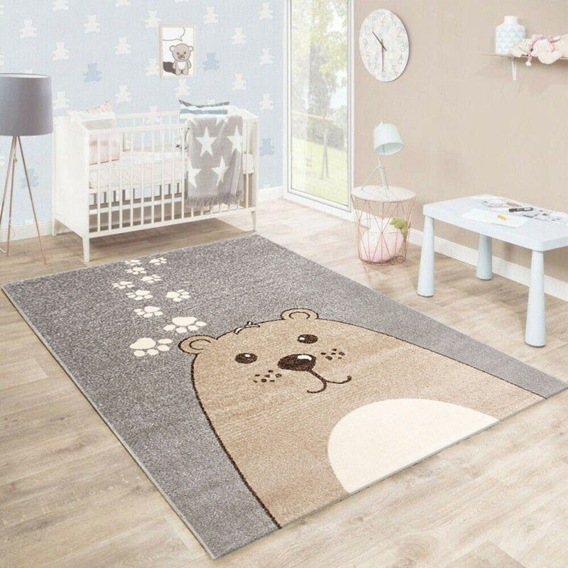 Lisslune | Casual Cartoon Print Rug Multicolored Polypropylene Rug Non-Slip Washable Easy Care Rug for Kids