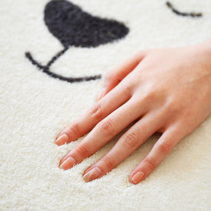 Lisslune | Natural Bedroom Rug Multicolored Cartoon Print Rug Polypropylene Non-Slip Machine Washable Rug