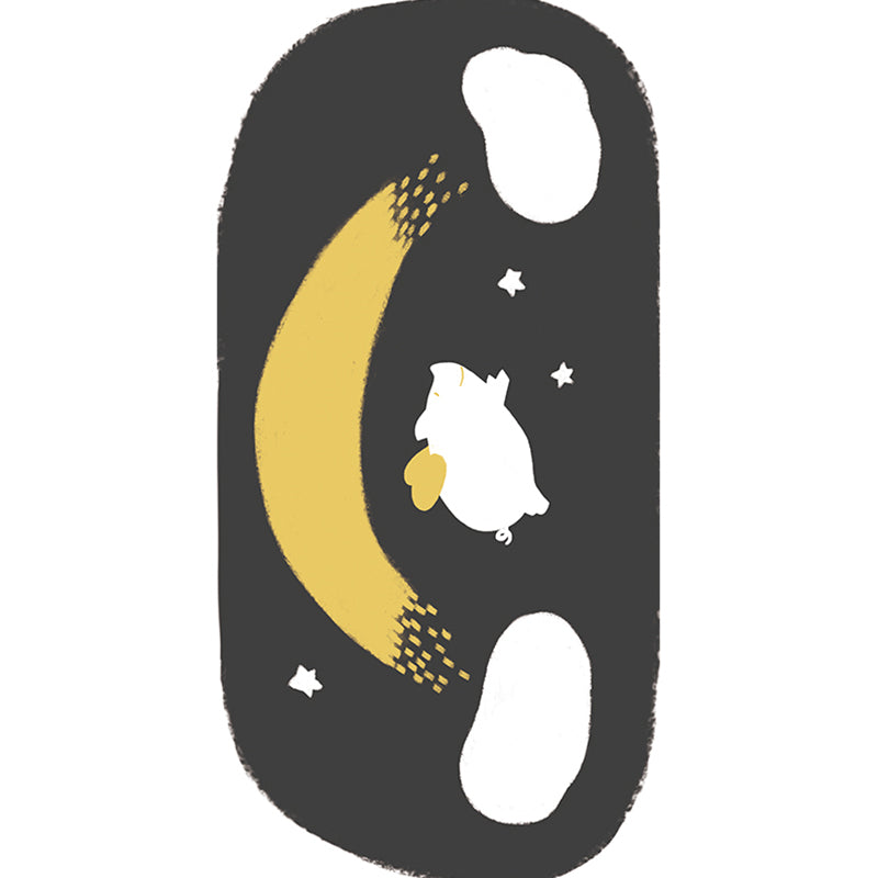 Lisslune | Unique Bedroom Rug Multicolored Space Print Rug Polyester Non-Slip Pet-Friendly Rug