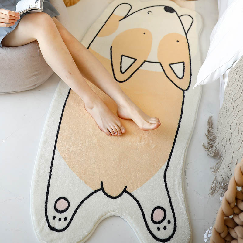 Lisslune | Innovative Shape Cartoon Rug Multi-Color Cute Area Rug Polyester Anti-Slip Mat Pet-Friendly Rug for Kids
