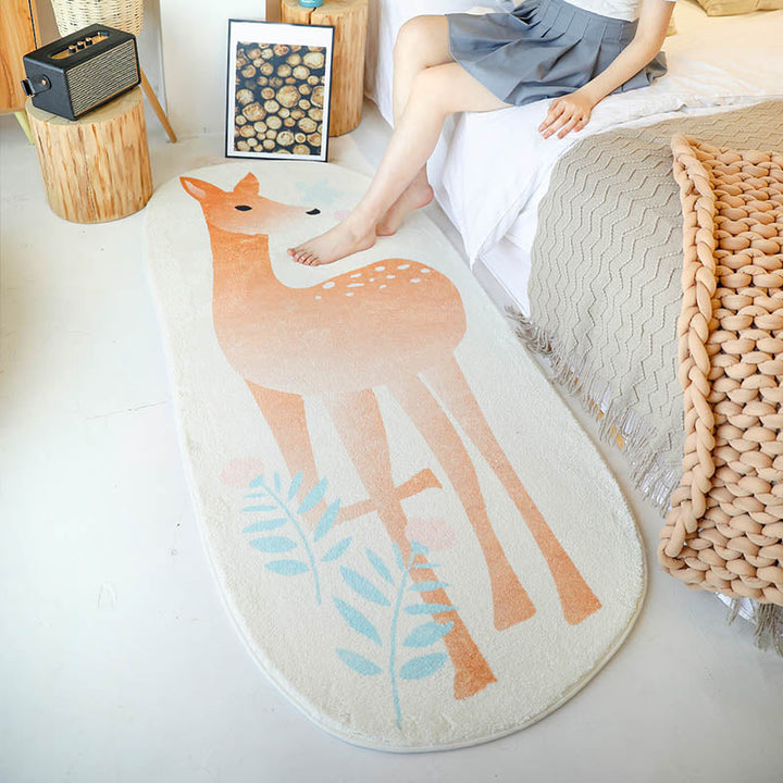 Lisslune | Innovative Shape Cartoon Rug Multi-Color Cute Area Rug Polyester Anti-Slip Mat Pet-Friendly Rug for Kids