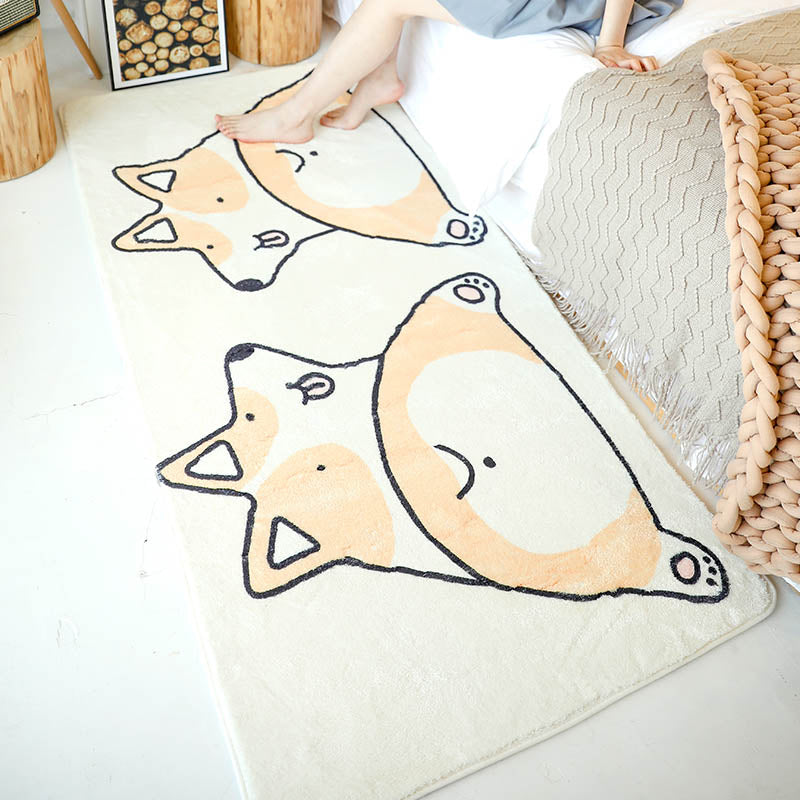 Lisslune | Innovative Shape Cartoon Rug Multi-Color Cute Area Rug Polyester Anti-Slip Mat Pet-Friendly Rug for Kids