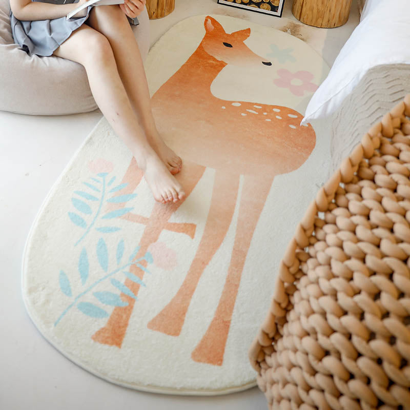 Lisslune | Innovative Shape Cartoon Rug Multi-Color Cute Area Rug Polyester Anti-Slip Mat Pet-Friendly Rug for Kids