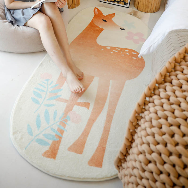 Lisslune | Innovative Shape Cartoon Rug Multi-Color Cute Area Rug Polyester Anti-Slip Mat Pet-Friendly Rug for Kids