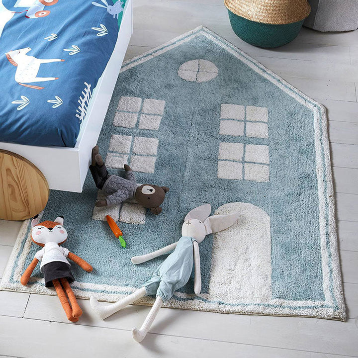 Lisslune | Irregular Shape Cartoon Rug Multicolor Funky Area Rug Synthetic Pet-Friendly Non-Slip Backing Rug for Room