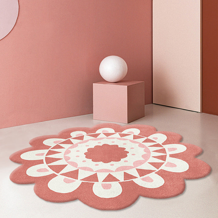 Lisslune | Irregular Shape Cartoon Rug Multicolor Funky Area Rug Synthetic Pet-Friendly Non-Slip Backing Rug for Room