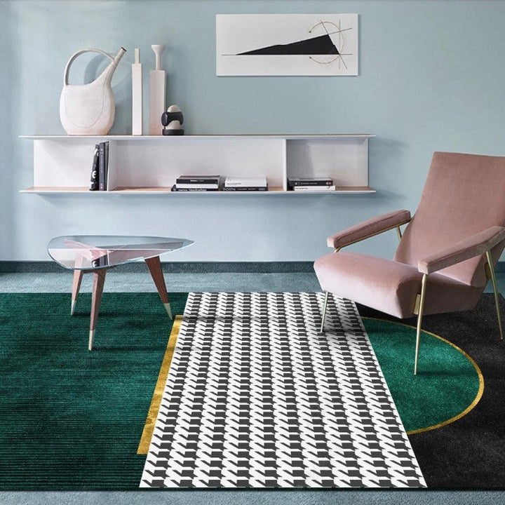Lisslune | Funky Living Room Rug Multicolor geometric pattern rug polypropylene pet-friendly washable rug