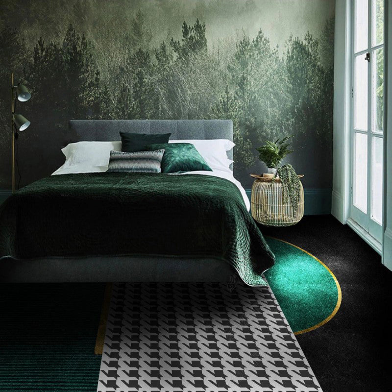 Lisslune | Funky Living Room Rug Multicolored geometric pattern rug Polypropylene pet-friendly washable rug
