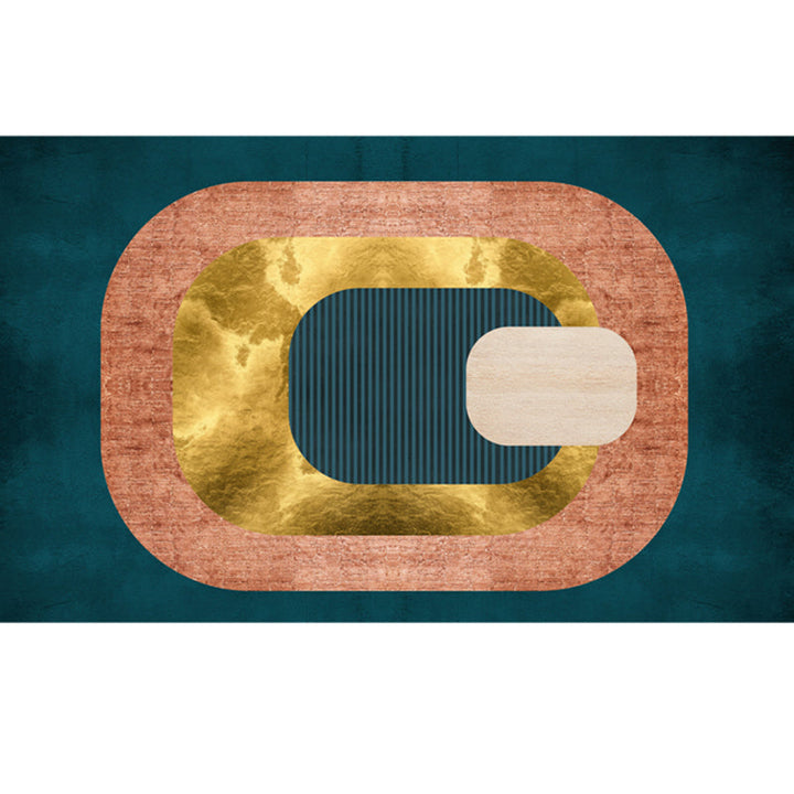 Lisslune | Funky Living Room Rug Multicolored geometric pattern rug Polypropylene pet-friendly washable rug