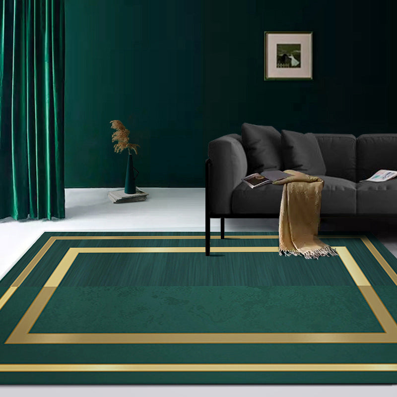 Lisslune | Simple Geometric Print Rug Multi Colored Synthetic Non-Slip Machine Washable Area Rug for Living Room