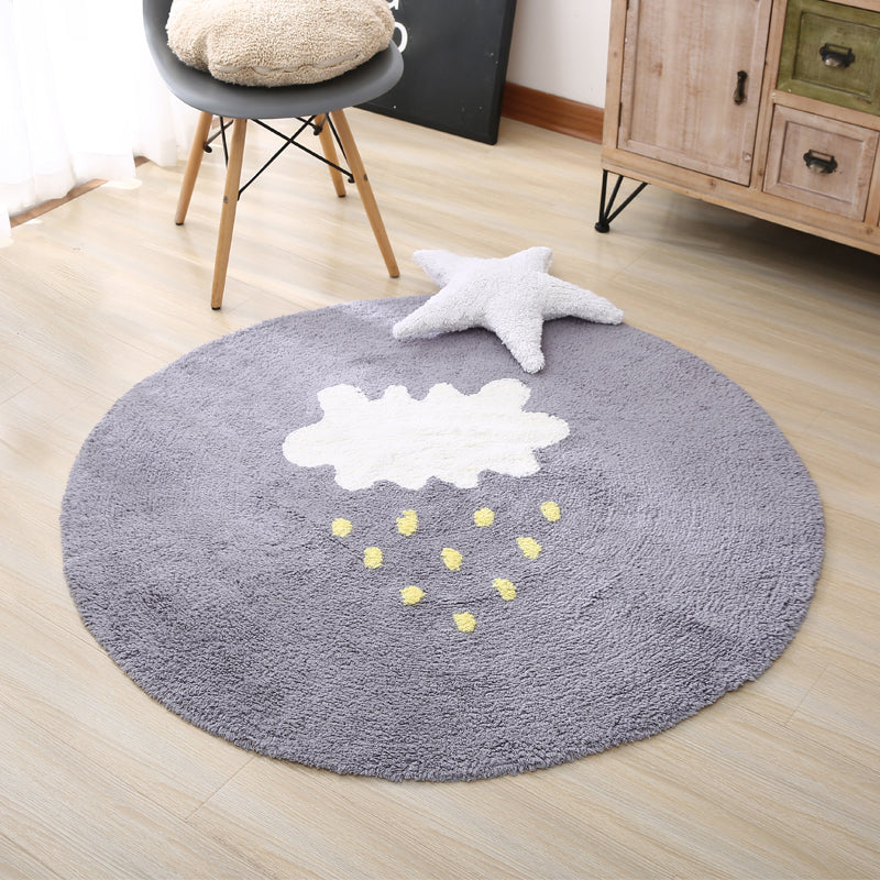 Lisslune | Beautiful Children's Room Rug Multicolor Cartoon Rug Cotton Non-Slip Floor Washable Rug