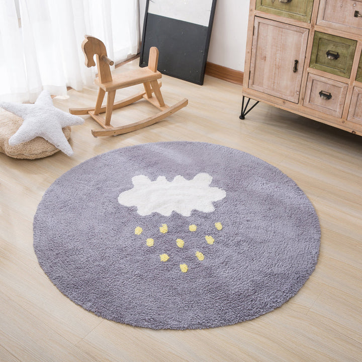 Lisslune | Beautiful Children's Room Rug Multicolor Cartoon Rug Cotton Non-Slip Floor Washable Rug