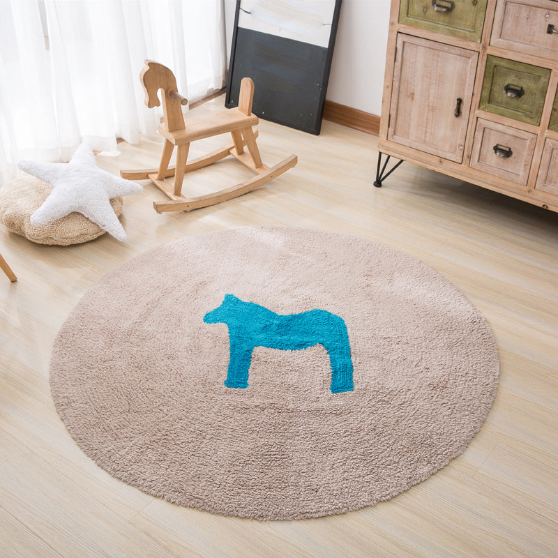 Lisslune | Beautiful Children's Room Rug Multicolor Cartoon Rug Cotton Non-Slip Floor Washable Rug