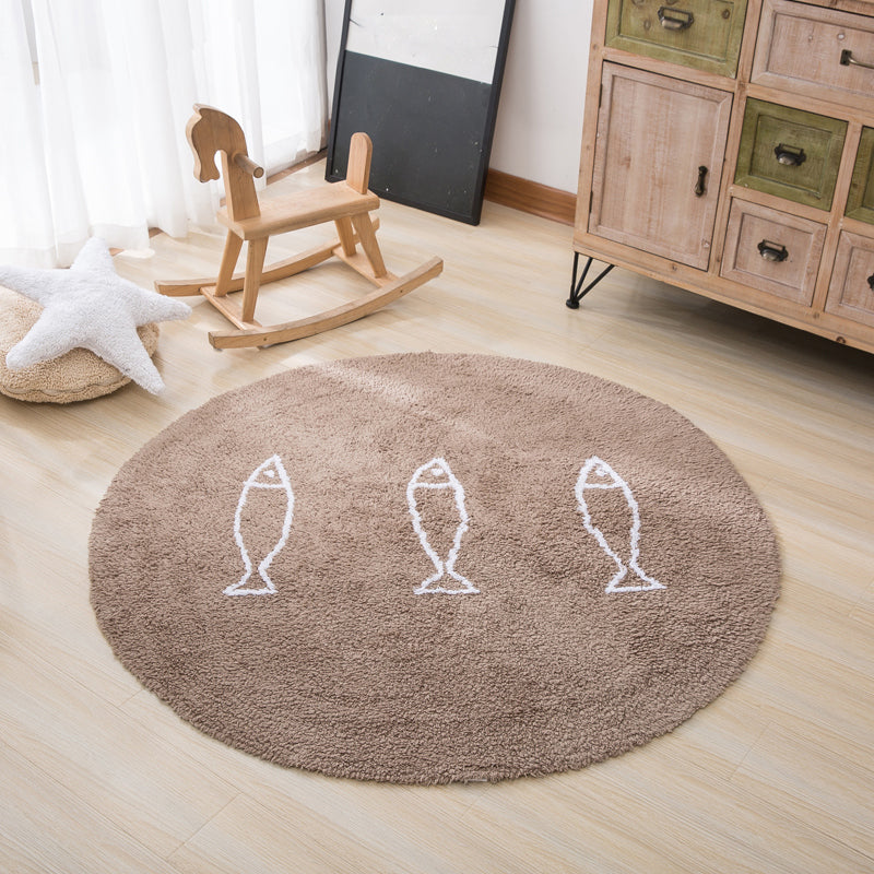 Lisslune | Beautiful Children's Room Rug Multicolor Cartoon Rug Cotton Non-Slip Floor Washable Rug