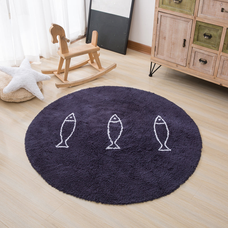 Lisslune | Beautiful Children's Room Rug Multicolor Cartoon Rug Cotton Non-Slip Floor Washable Rug