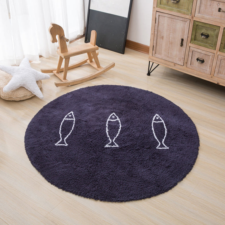Lisslune | Beautiful Children's Room Rug Multicolor Cartoon Rug Cotton Non-Slip Floor Washable Rug