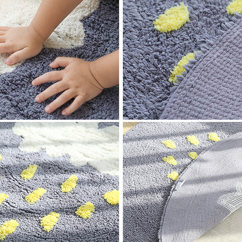 Lisslune | Beautiful Children's Room Rug Multicolor Cartoon Rug Cotton Non-Slip Floor Washable Rug