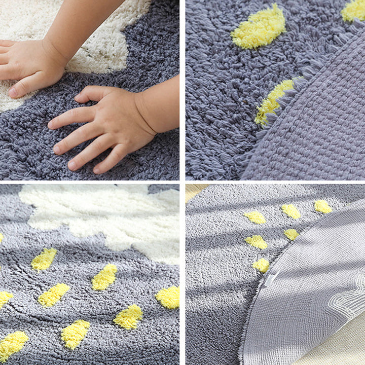 Lisslune | Beautiful Children's Room Rug Multicolor Cartoon Rug Cotton Non-Slip Floor Washable Rug